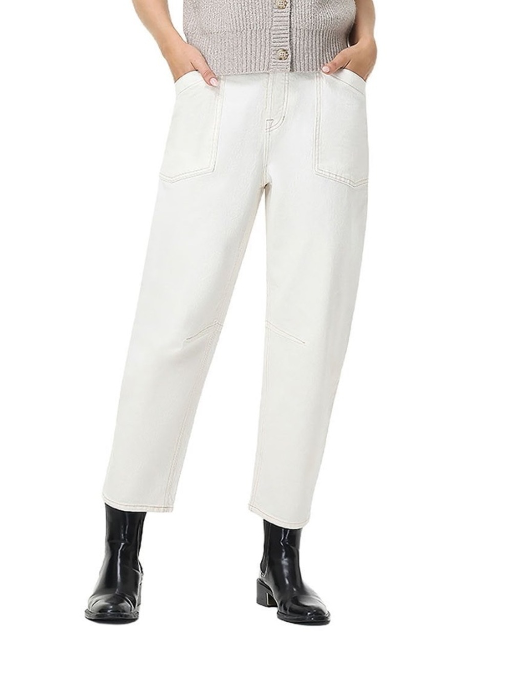 Frye Women’s Utility Barrel Jean Bone Size 6